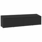 Garten-Auflagenbox Schwarz 220x50x58 cm Poly Rattan