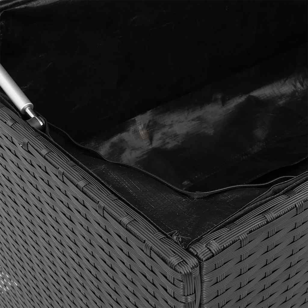 Garten-Auflagenbox Schwarz 220x50x58 cm Poly Rattan