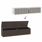 Garten-Auflagenbox Braun 220x50x58 cm Poly Rattan