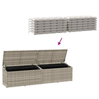 Garten-Auflagenbox Hellgrau 220x50x58 cm Poly Rattan