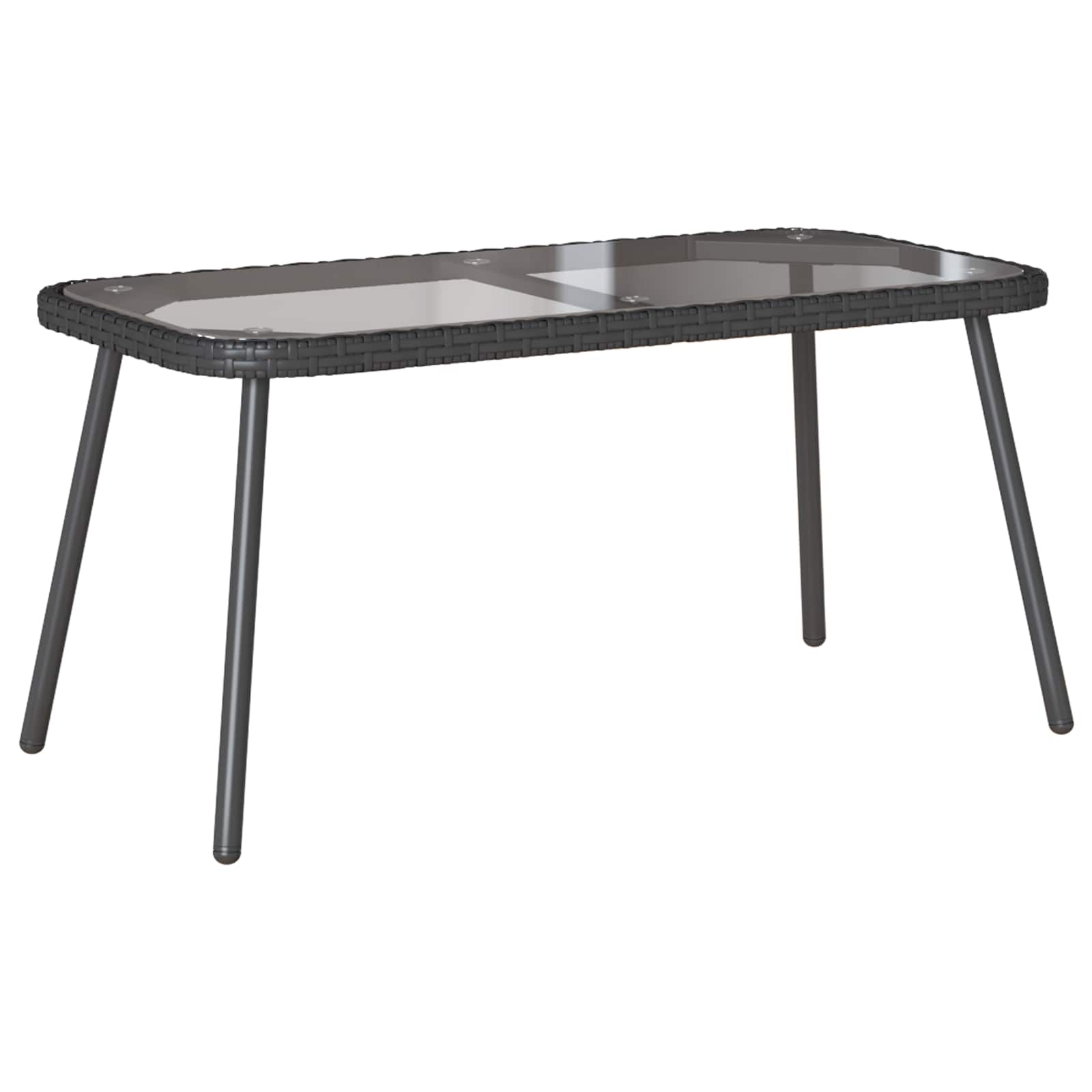 Couchtisch Schwarz 90 x 45 x 43 cm Poly-Rattan