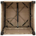 Gartensessel mit Beistelltisch Verstellbar Beige Poly Rattan