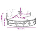 Outdoor-Loungebett ohne Dach Poly Rattan