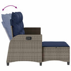 3-tlg. Garten-Sofagarnitur mit Kissen L-Form Grau Poly Rattan