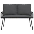 Garten Essgruppe mit Kissen 2 pcs Schwarz Poly-Rattan