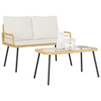 Garten Essgruppe mit Kissen 2 pcs Natur Poly-Rattan