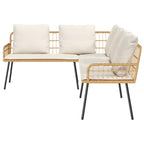 Gartensofa-set mit Kissen 2 pcs Natur Poly-Rattan