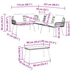 Gartensofa-set mit Kissen 2 pcs Natur Poly-Rattan
