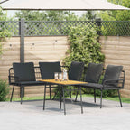 Gartensofa-set 2 pcs Schwarz Poly-Rattan