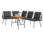 Gartensofa-set 2 pcs Schwarz Poly-Rattan