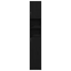 Badschrank Schwarz Eichen-Optik 32x25,5x190 cm Holzwerkstoff