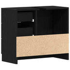 Waschbeckenunterschrank Schwarz Eichen-Optik 63x30x54 cm