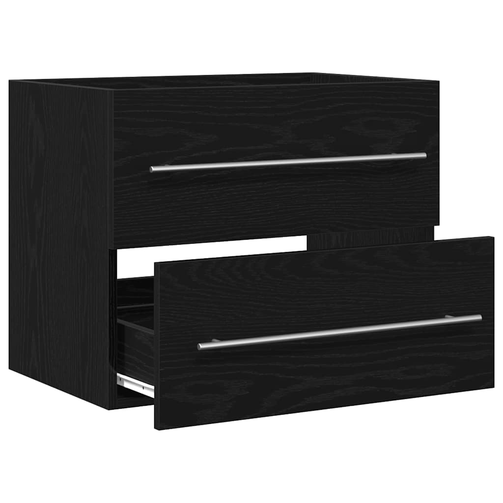 Waschbeckenunterschrank Schwarz Eichen-Optik 60x38,5x48 cm
