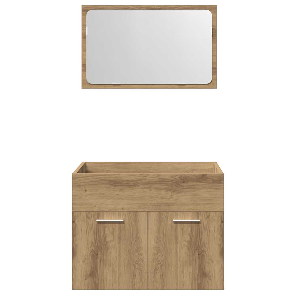 2-tlg. Badmöbel-Set Artisan-Eiche Holzwerkstoff
