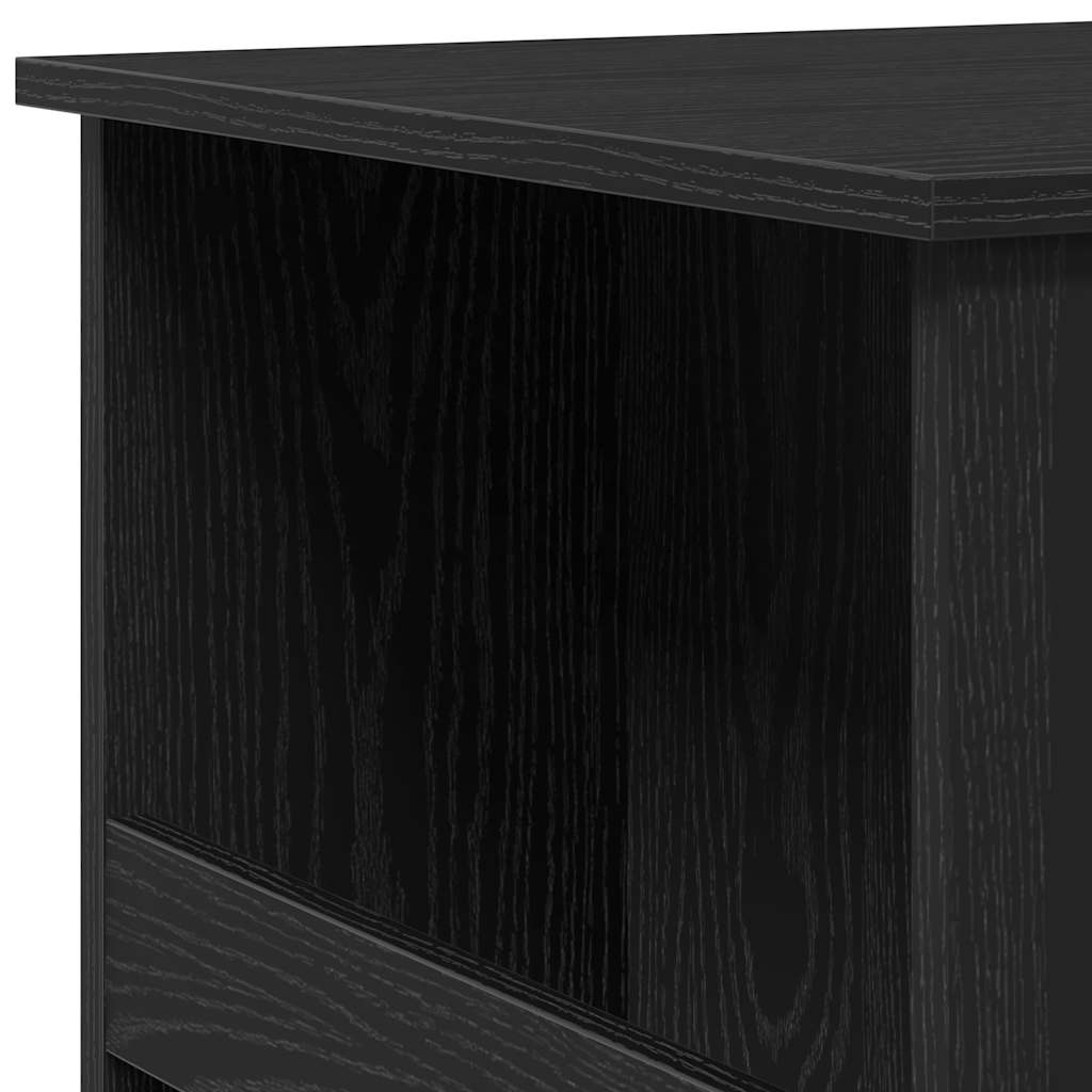 Bartisch mit Regal Schwarz Eichen-Optik 102x50x103,5 cm