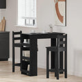 Bartisch mit Regal Schwarz Eichen-Optik 102x50x103,5 cm