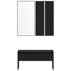 Flurmöbel-Set 4 pcs Schwarz Eichen-Optik Holzwerkstoff
