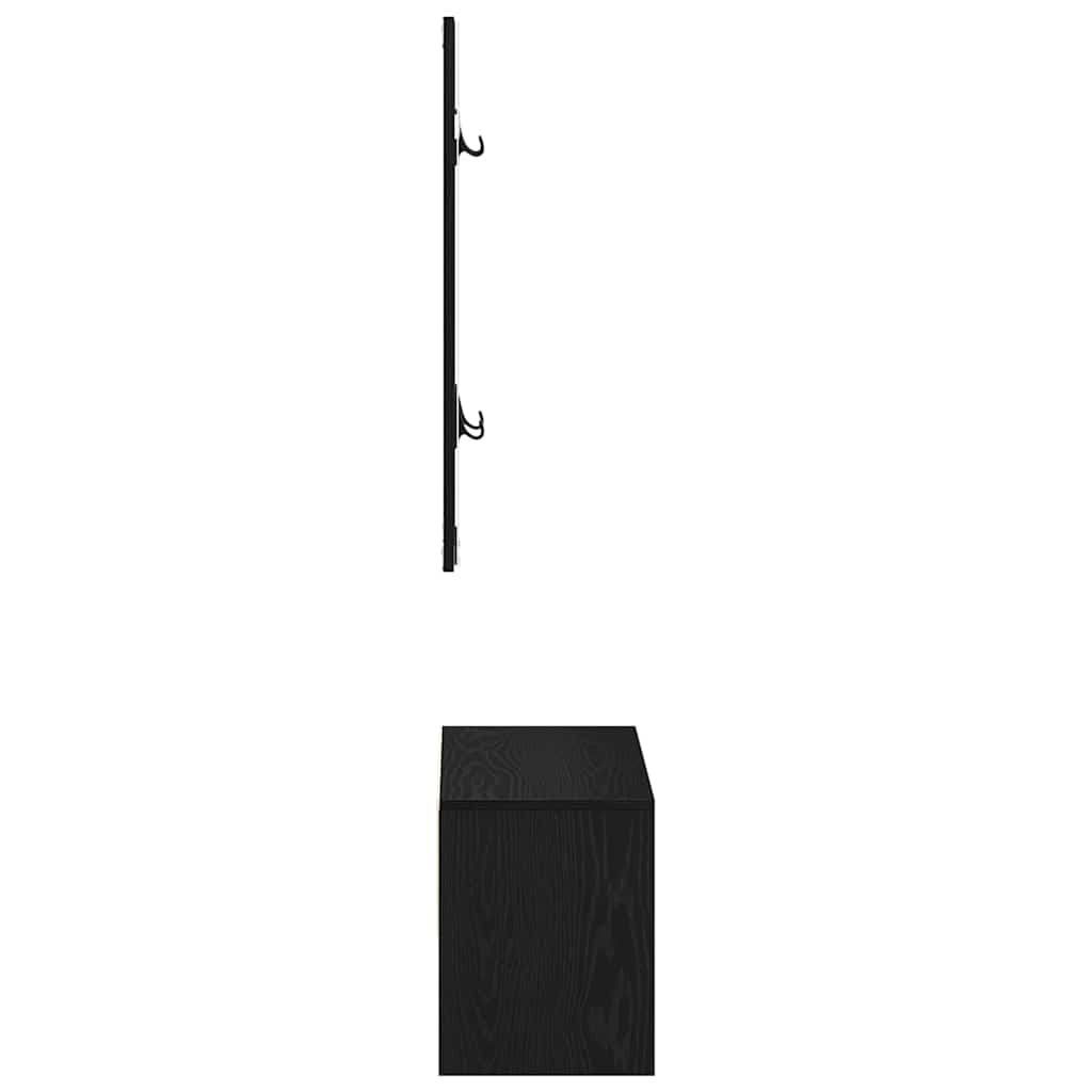 Flurmöbel-Set 4 pcs Schwarz Eichen-Optik Holzwerkstoff