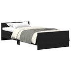 Bettgestell ohne Matratze Schwarz Eichen-Optik 75x190 cm