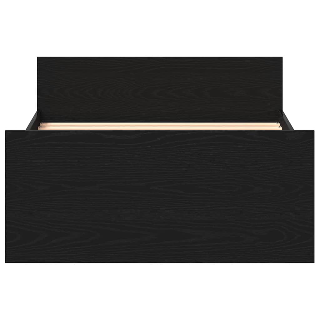 Bettgestell ohne Matratze Schwarz Eichen-Optik 75x190 cm