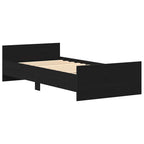 Bettgestell ohne Matratze Schwarz Eichen-Optik 100x200 cm