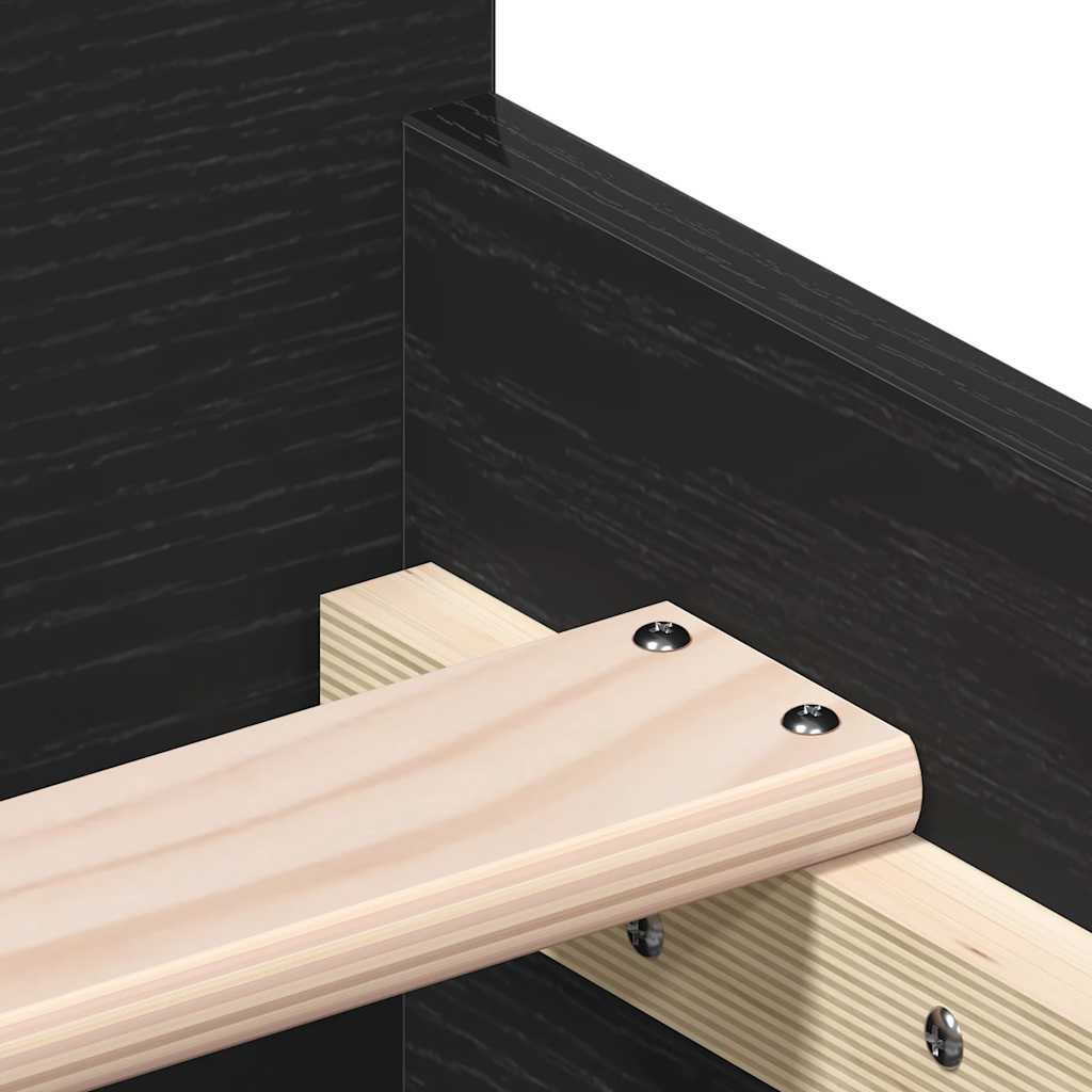 Bettgestell ohne Matratze Schwarz Eichen-Optik 100x200 cm
