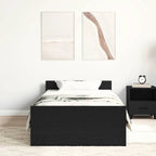 Bettgestell ohne Matratze Schwarz Eichen-Optik 90x190 cm