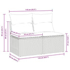 2-tlg. Garten-Sofagarnitur mit Kissen Beige Poly Rattan Akazie