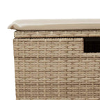 4-tlg. Garten-Sofagarnitur mit Kissen Beige Poly Rattan