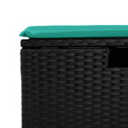 9-tlg. Garten-Sofagarnitur mit Kissen Schwarz Poly Rattan