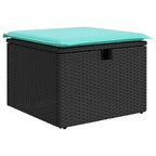 7-tlg. Garten-Sofagarnitur mit Kissen Schwarz Poly Rattan