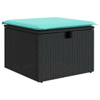 9-tlg. Garten-Sofagarnitur mit Kissen Schwarz Poly Rattan