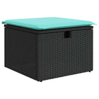 4-tlg. Garten-Sofagarnitur mit Kissen Schwarz Poly Rattan