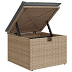 4-tlg. Garten-Sofagarnitur mit Kissen Beige Poly Rattan
