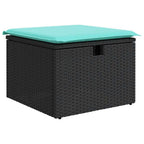 4-tlg. Garten-Sofagarnitur mit Kissen Schwarz Poly Rattan