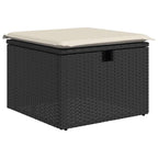4-tlg. Garten-Sofagarnitur mit Kissen Schwarz Poly Rattan