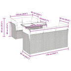 6-tlg. Garten-Sofagarnitur mit Kissen Schwarz Poly Rattan