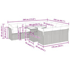 11-tlg. Garten-Sofagarnitur mit Kissen Beige Poly Rattan