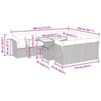 11-tlg. Garten-Sofagarnitur mit Kissen Braun Poly Rattan