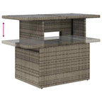 5-tlg. Garten-Sofagarnitur mit Kissen Grau Poly Rattan Akazie