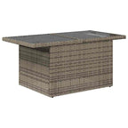 10-tlg. Garten-Sofagarnitur mit Kissen Grau Poly Rattan Akazie