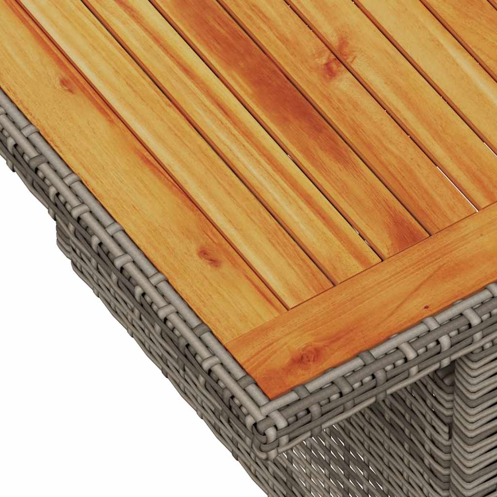 11-tlg. Garten-Sofagarnitur mit Kissen Grau Poly Rattan