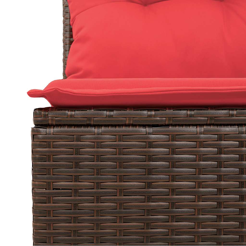 6-tlg. Garten-Sofagarnitur mit Kissen Braun Poly Rattan Akazie