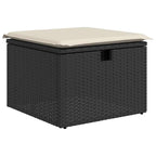 9-tlg. Garten-Sofagarnitur mit Kissen Schwarz Poly Rattan