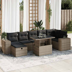 5-tlg. Garten-Sofagarnitur mit Kissen Grau Poly Rattan