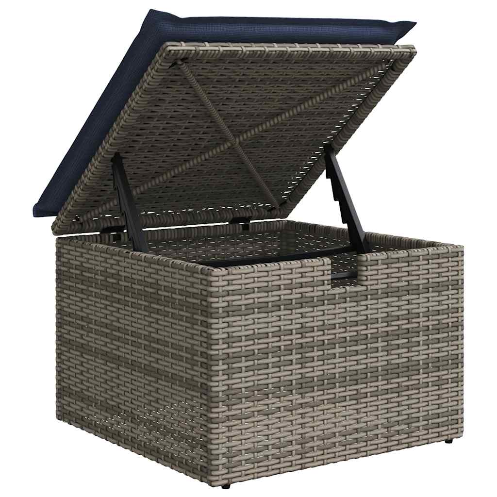7-tlg. Garten-Sofagarnitur mit Kissen Braun Poly Rattan Akazie