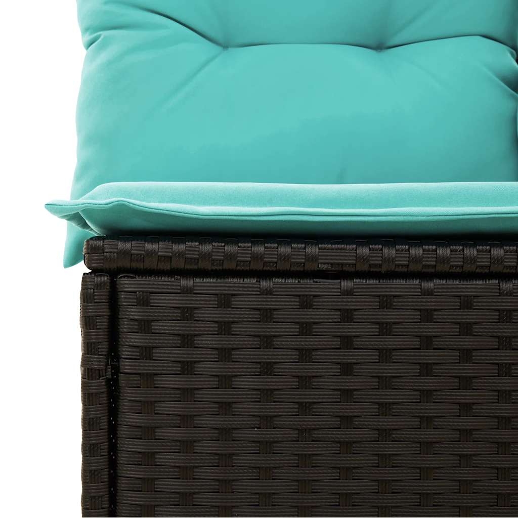 6-tlg. Garten-Sofagarnitur mit Kissen Braun Poly Rattan Akazie