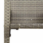 5-tlg. Gartenbar-Set ohne Kissen Grau Poly Rattan Akazie