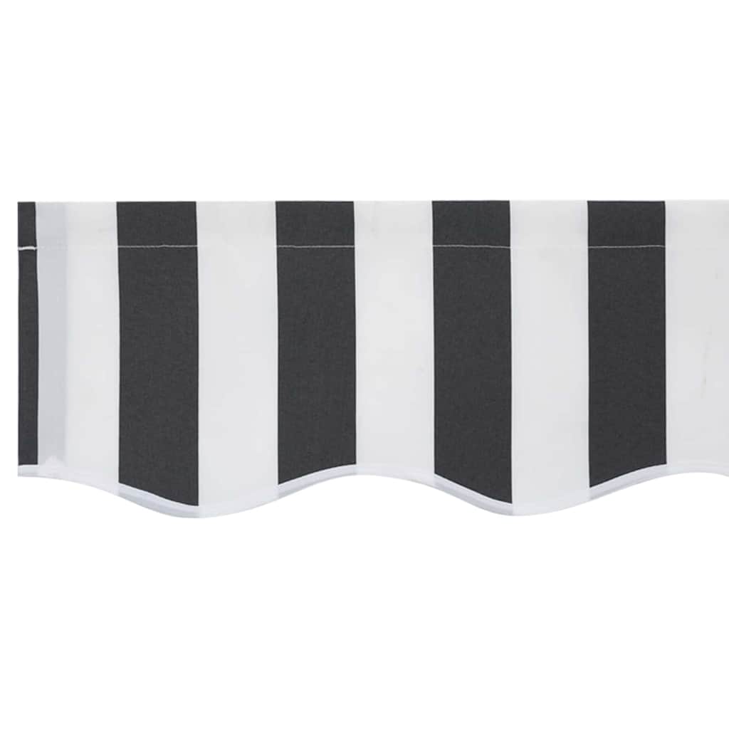 Markisenersatzstoff Anthrazit und Weiß 4 x 2 m Polyester