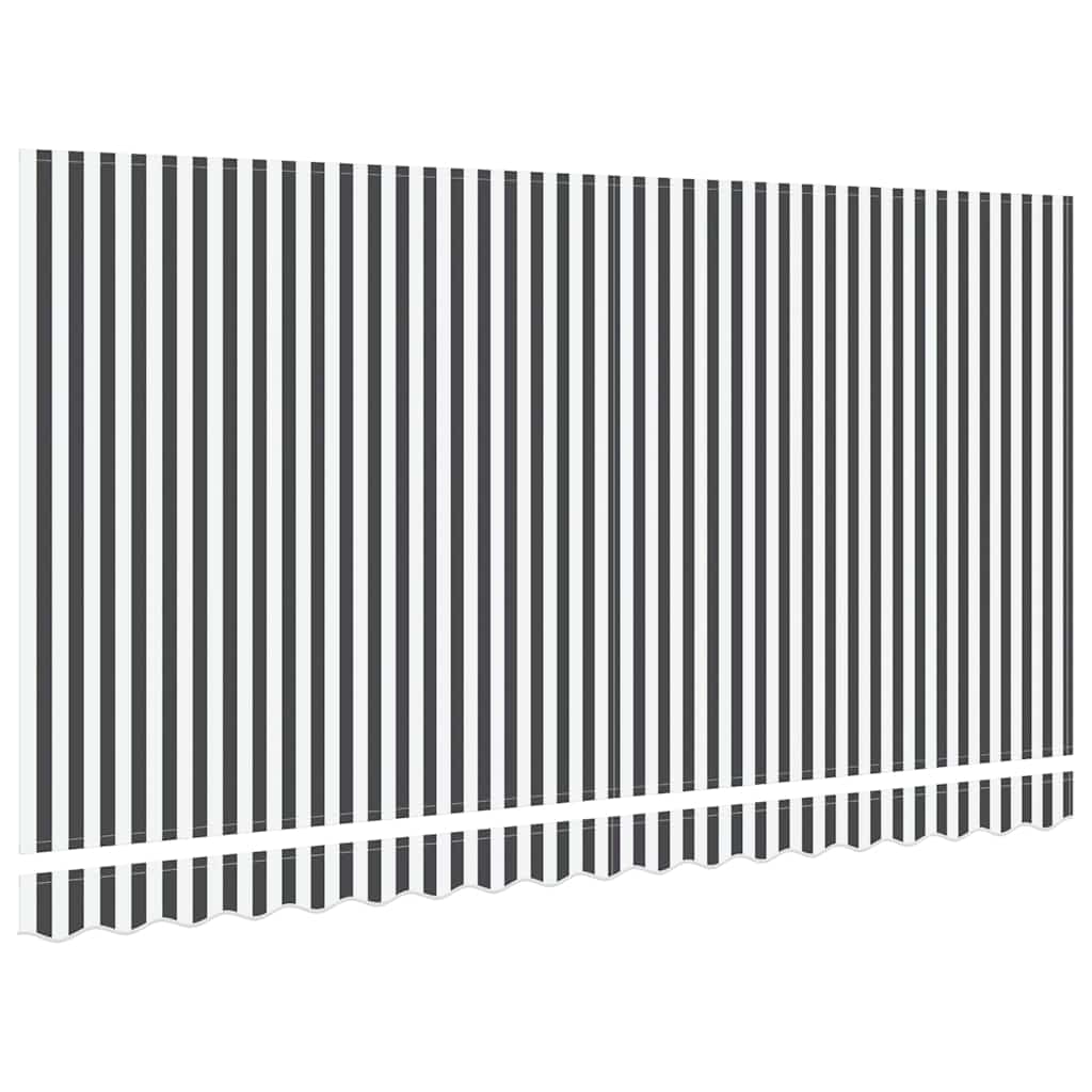 Markisenersatzstoff Anthrazit und Weiß 4 x 2 m Polyester